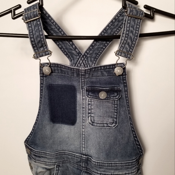 H&M Kids Distressed Denim Overalls,  sz 7-8 - Picture 1 of 11